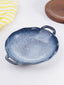 Matte Blue Ceramic Bowl with Unique Dual-Handle Design - The Golden Theory