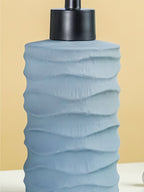 Matte Gray Ripple Ceramic Soap Dispenser - The Golden Theory