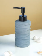 Matte Gray Ripple Ceramic Soap Dispenser - The Golden Theory