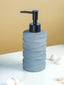 Matte Gray Ripple Ceramic Soap Dispenser - The Golden Theory