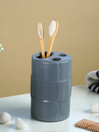 Matte Gray Textured Ceramic Bathroom Set of 4 - The Golden Theory
