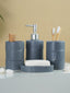 Matte Gray Textured Ceramic Bathroom Set of 4 - The Golden Theory
