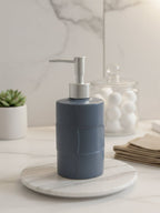 Matte Grey Textured Ceramic Soap Dispenser - The Golden Theory