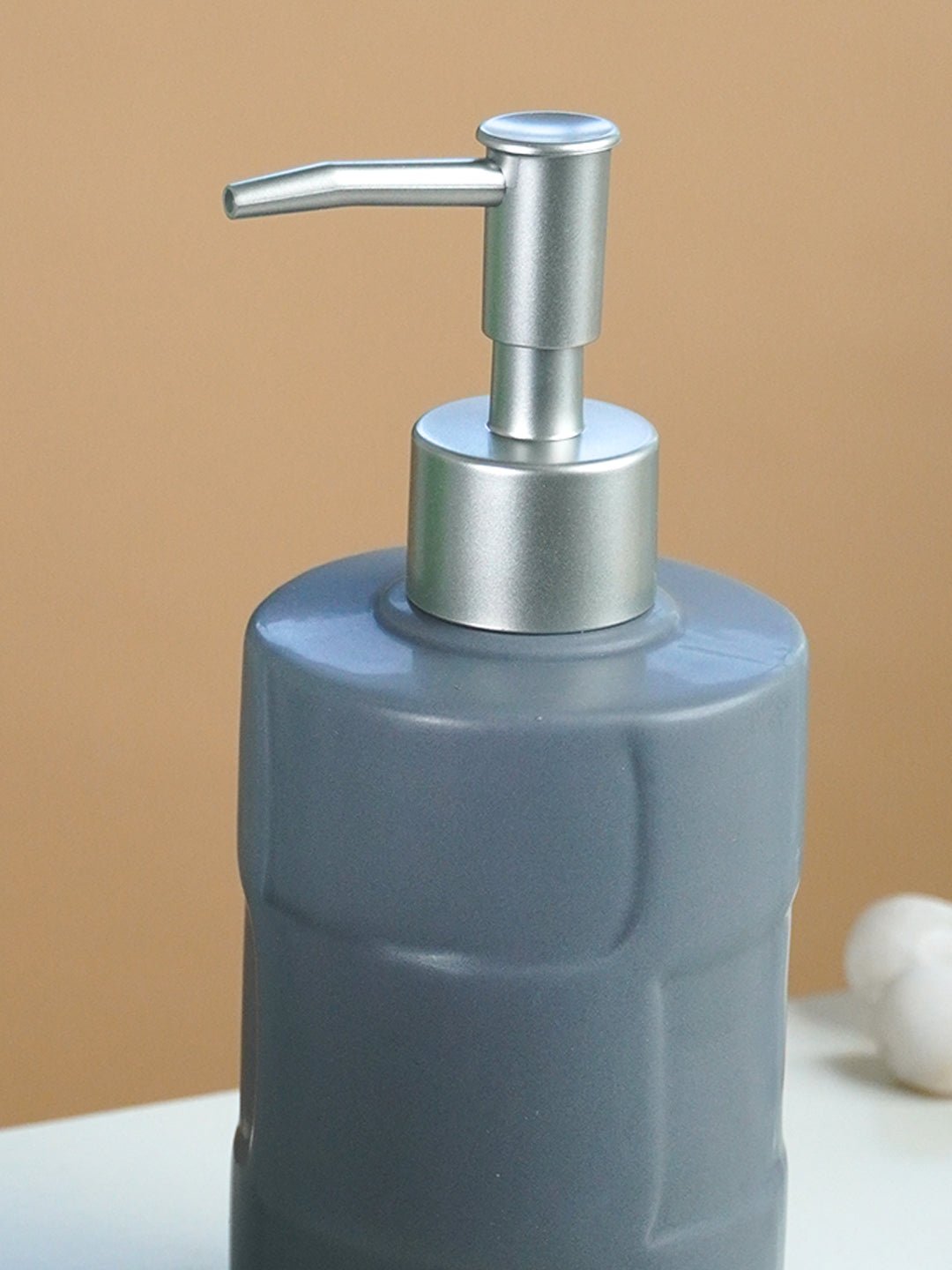 Matte Grey Textured Ceramic Soap Dispenser Secondary image