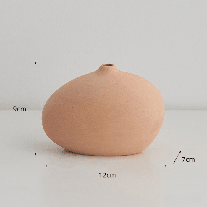 Matte Pink Pebble Vase with Organic Shape - The Golden Theory
