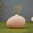 Matte Pink Pebble Vase with Organic Shape - The Golden Theory