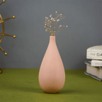 Matte Pink Teardrop Vase with Smooth Finish - The Golden Theory