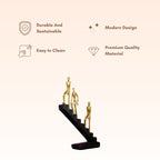 Men Climbing Staircase Sculpture - Modern Inspirational Art - The Golden Theory