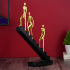Men Climbing Staircase Sculpture - Modern Inspirational Art - The Golden Theory
