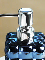 Metallic Blue Glossy Cloud-Inspired Ceramic Soap Dispenser - The Golden Theory