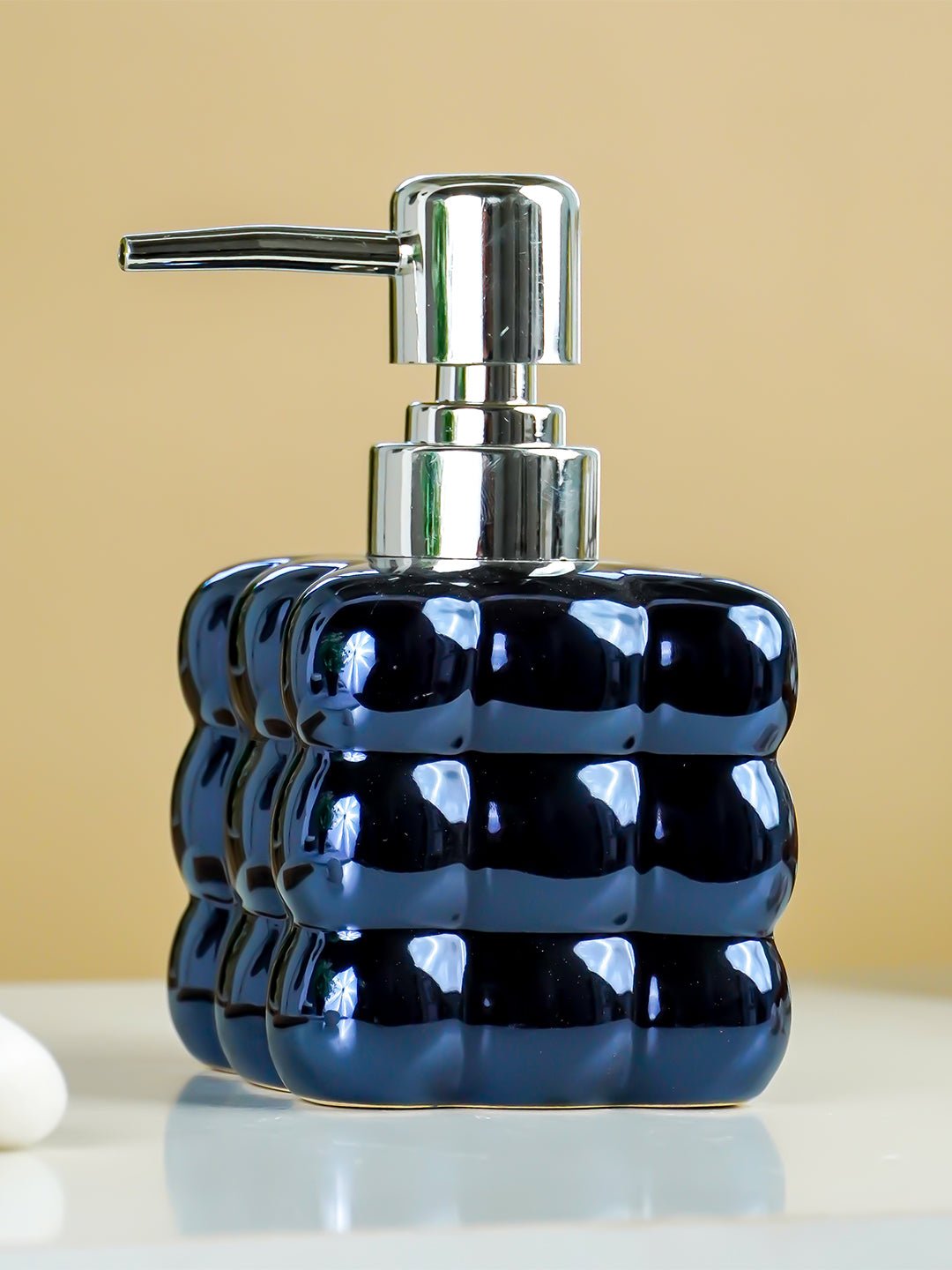 Metallic Blue Glossy Cloud-Inspired Ceramic Soap Dispenser Secondary image