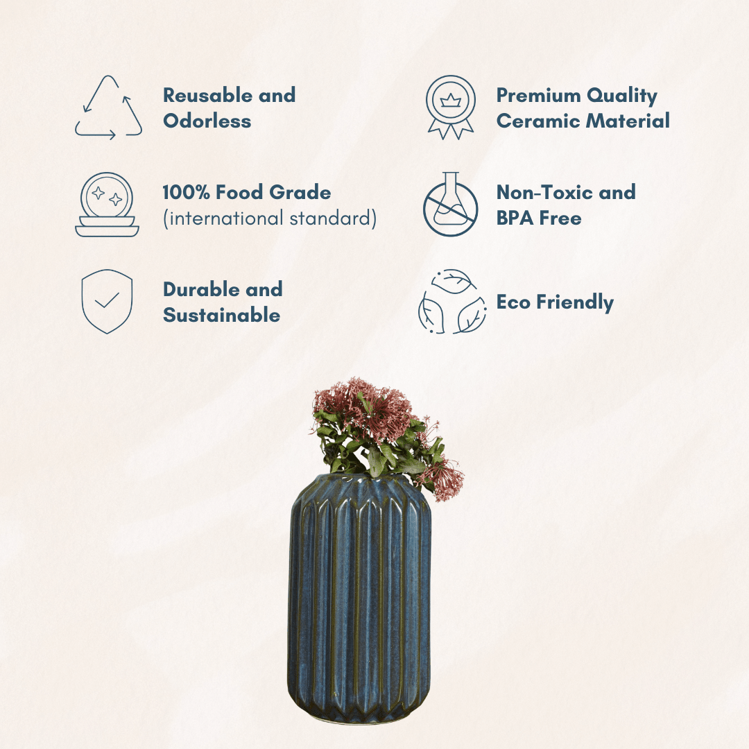 Midnight Accent Ceramic Flower Vase - The Golden Theory