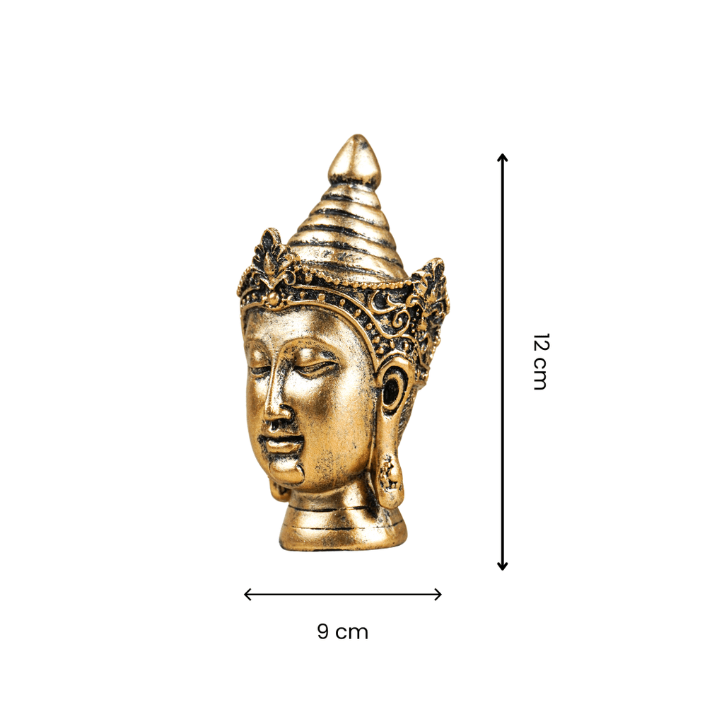 Mini Gold Buddha Head Figurine - The Golden Theory