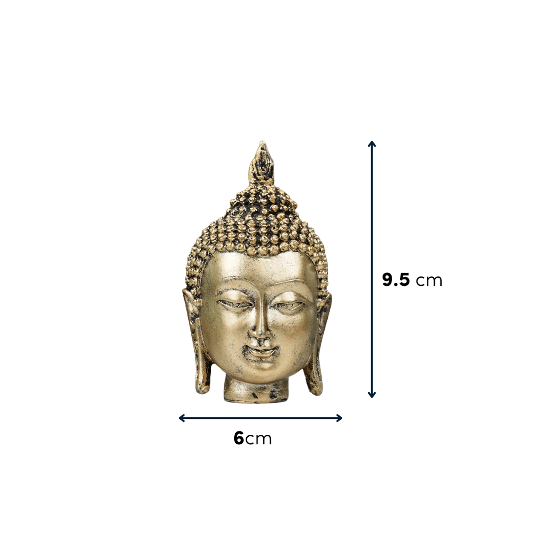 Mini Gold Buddha Head Statue - The Golden Theory