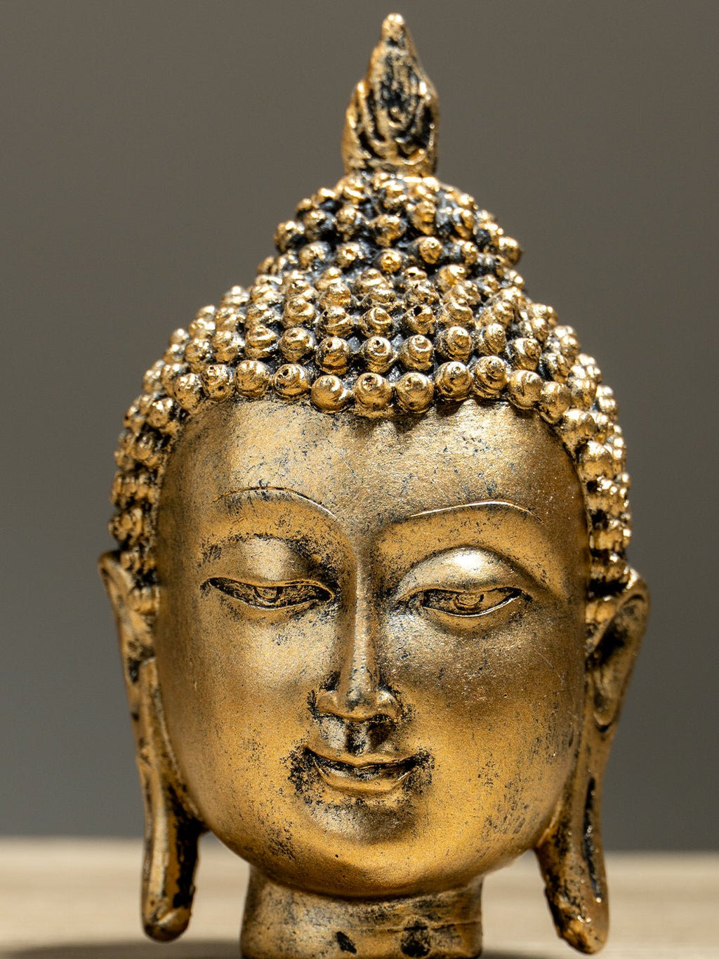 Mini Gold Buddha Head Statue - The Golden Theory