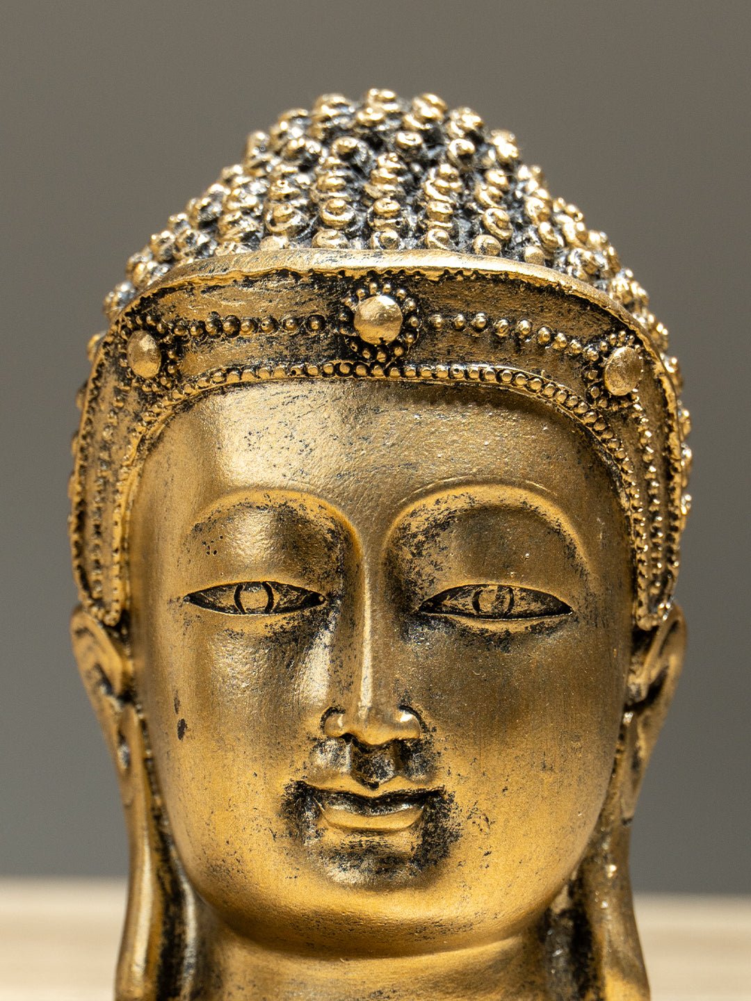 Mini Golden Buddha Head Statue - The Golden Theory