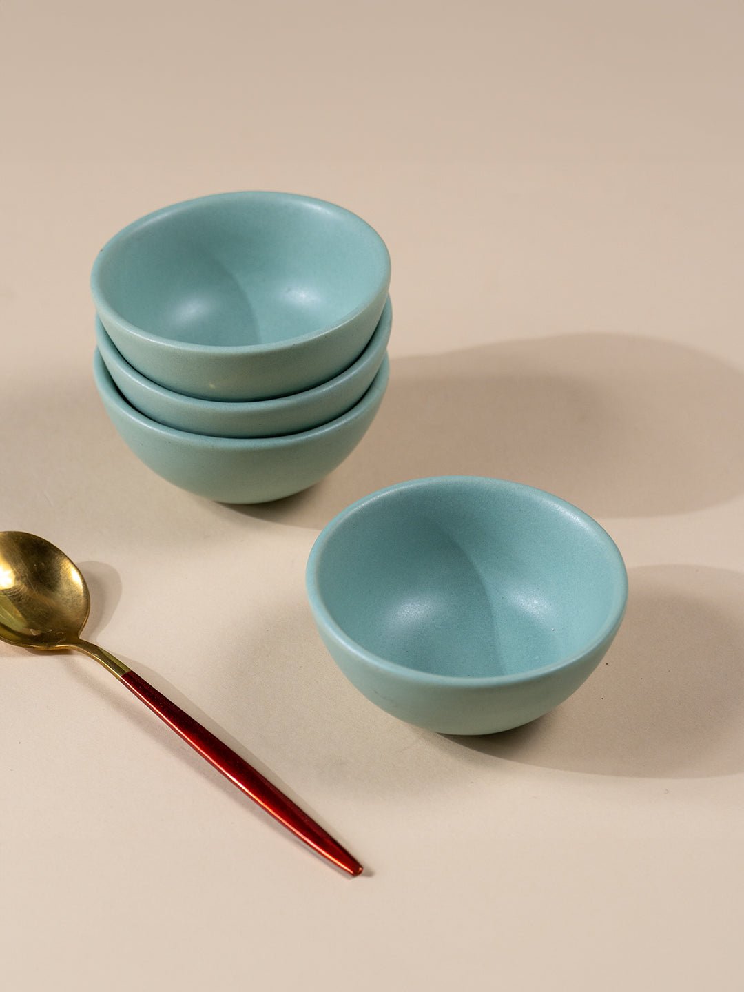 Minimalist Light Aqua Condiment & Pinch Bowls - The Golden Theory