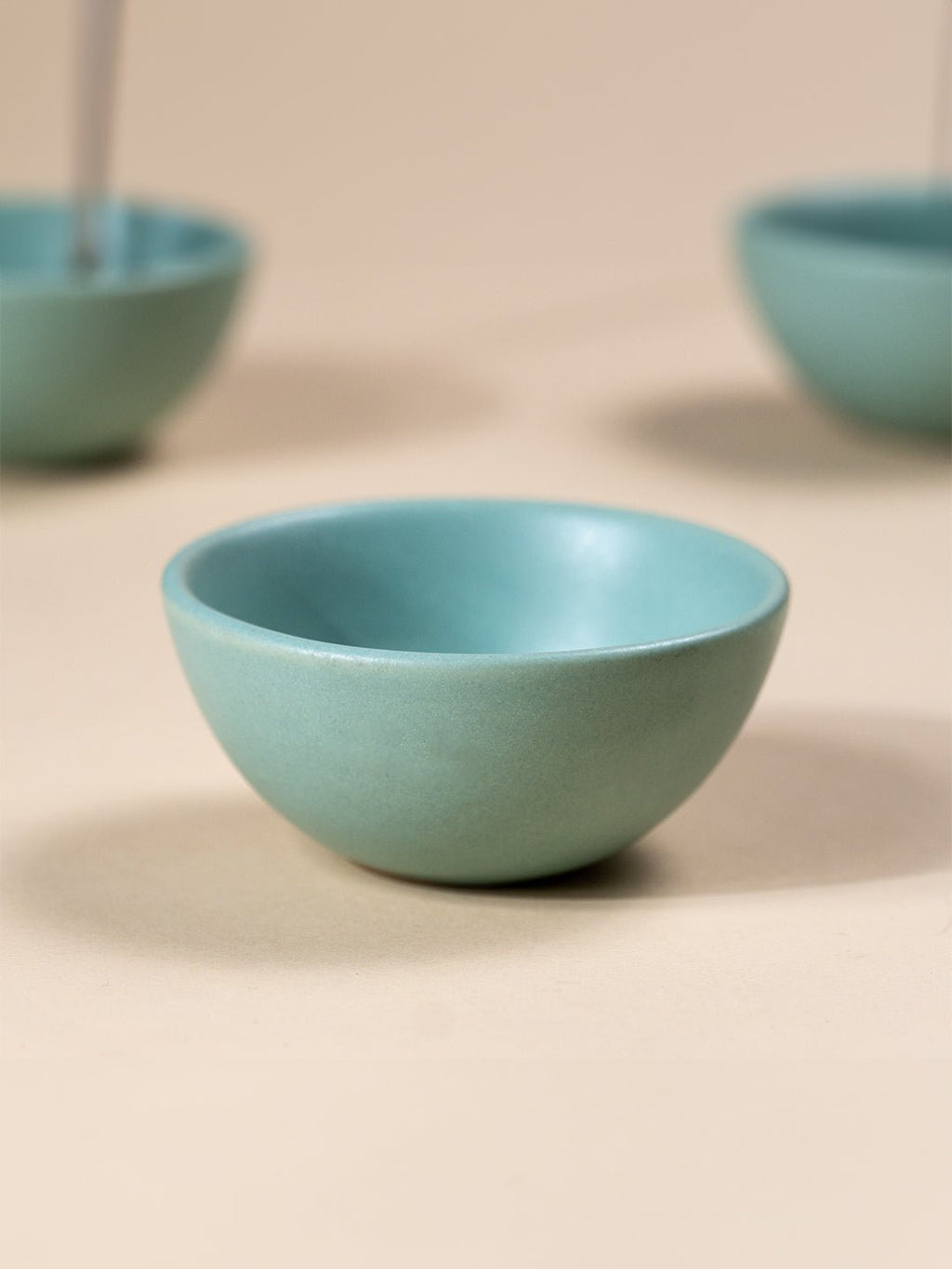 Minimalist Light Aqua Condiment & Pinch Bowls - The Golden Theory