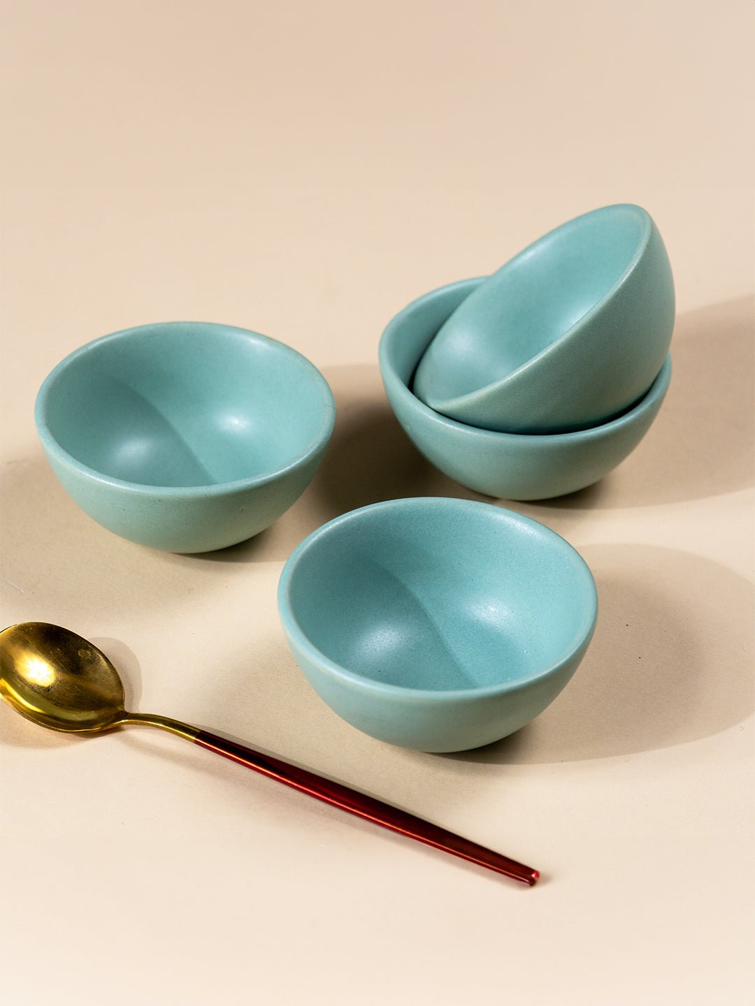 Minimalist Light Aqua Condiment & Pinch Bowls - The Golden Theory