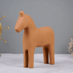 Minimalist Resin Horse Statue - Natural Finish - The Golden Theory