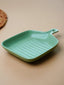 Mint Green Ceramic Platter with Built-In Handle - The Golden Theory