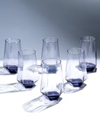 Modern Amethyst Purple Hexagonal Base Drinking Glass - Set of 6 - The Golden Theory