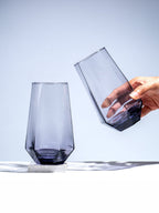 Modern Amethyst Purple Hexagonal Base Drinking Glass - Set of 6 - The Golden Theory