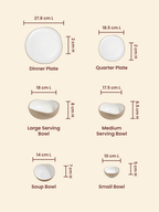 Modern Beige & White Rustic Ceramic Dinner Set of 28 - The Golden Theory