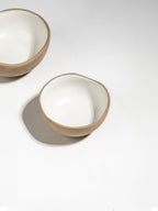 Modern Beige & White Rustic Ceramic Dinner Set of 28 - The Golden Theory