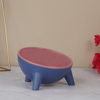 Modern Blue and Pink Fruit Bowl with Tripod Legs - The Golden Theory
