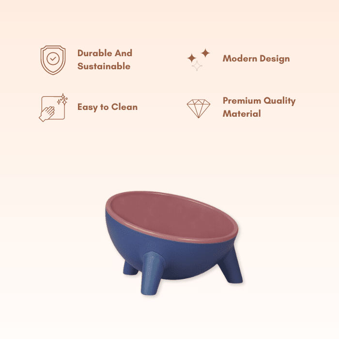 Modern Blue and Pink Fruit Bowl with Tripod Legs - The Golden Theory