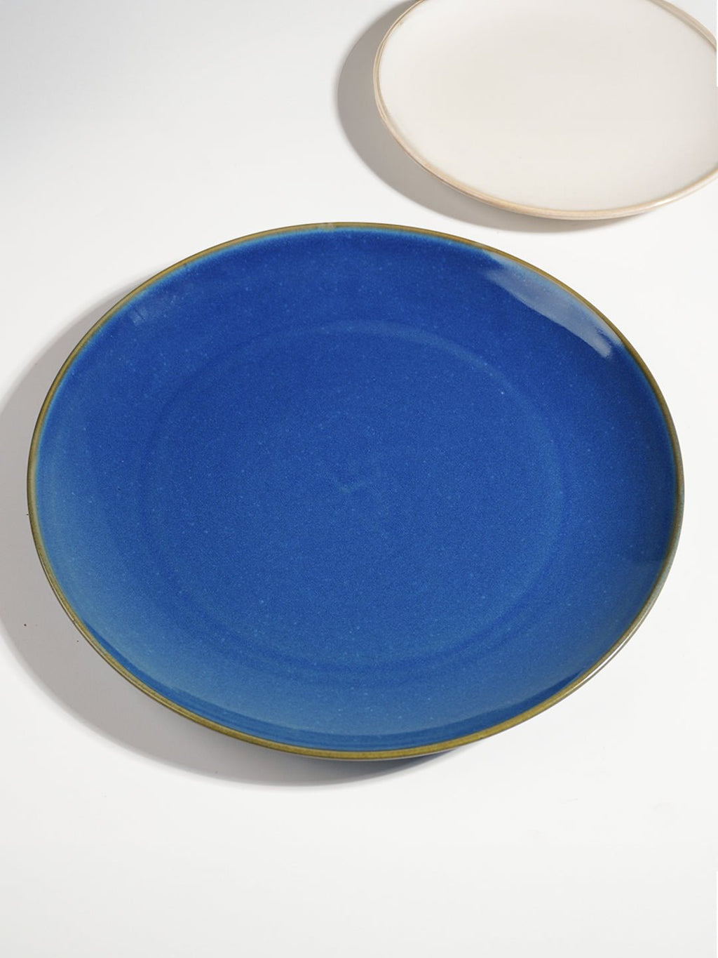 Modern Blue & White Ceramic Dinner Plate - The Golden Theory