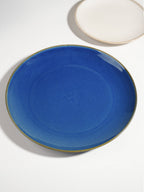 Modern Blue & White Ceramic Dinner Plate - The Golden Theory