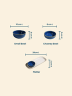 Modern Blue & White Ceramic Dinner Set of 25 - The Golden Theory