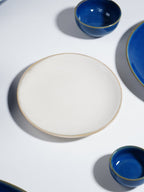Modern Blue & White Ceramic Quarter Plate - The Golden Theory