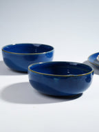 Modern Blue & White Ceramic Serving Bowl - Large - The Golden Theory