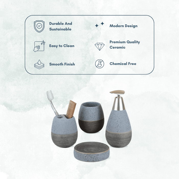 Modern Concrete Grey Bathroom Soap Set - The Golden Theory