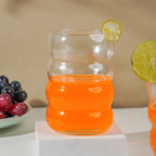 Modern Curved Ripple-Designed Glasses | Set of 6 - The Golden Theory
