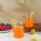 Modern Curved Ripple-Designed Glasses | Set of 6 - The Golden Theory