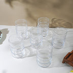 Modern Curved Ripple-Designed Glasses | Set of 6 - The Golden Theory