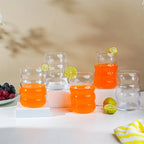 Modern Curved Ripple-Designed Glasses | Set of 6 - The Golden Theory
