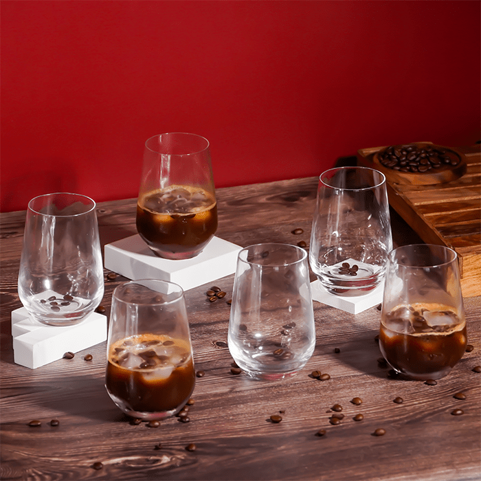 Modern Curved Tapered Design Glasses - Set of 6 - The Golden Theory