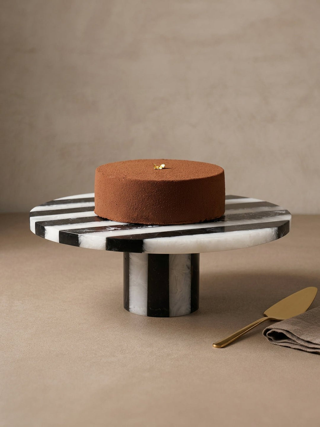 Modern Monochrome Striped Cake Stand - The Golden Theory