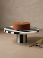 Modern Monochrome Striped Cake Stand - The Golden Theory