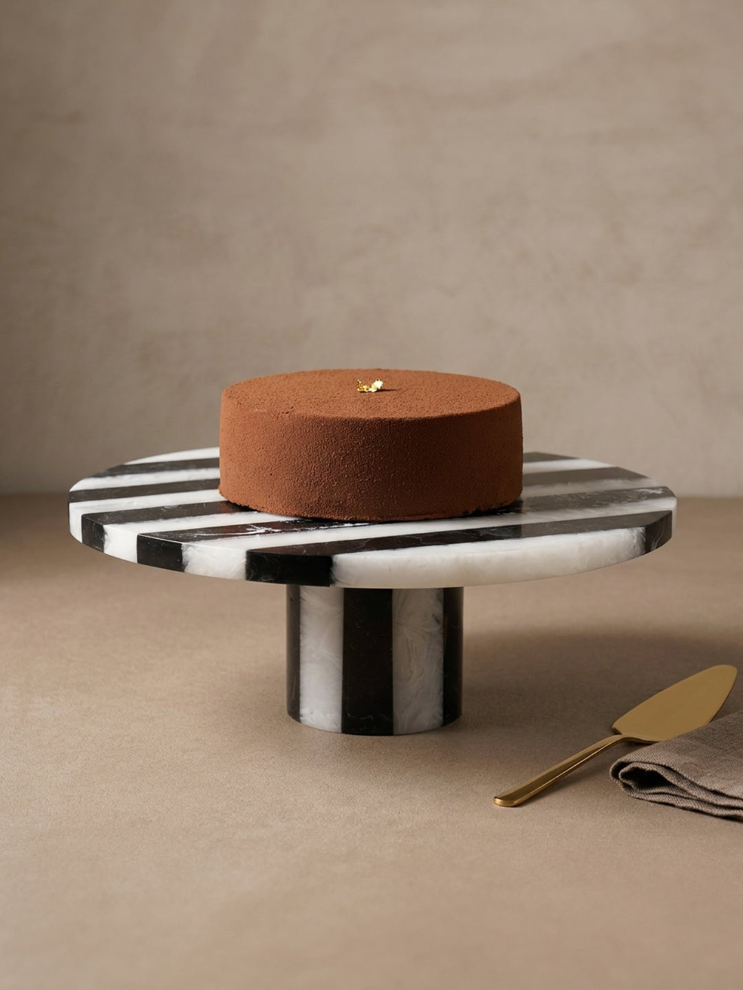 Modern Monochrome Striped Cake Stand - The Golden Theory