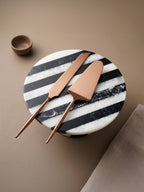 Modern Monochrome Striped Cake Stand - The Golden Theory