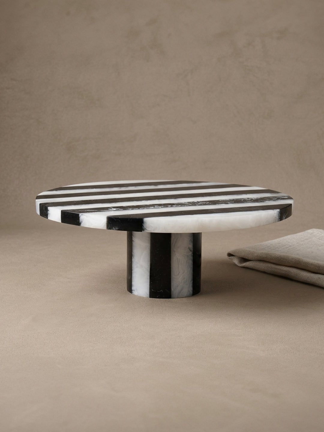 Modern Monochrome Striped Cake Stand - The Golden Theory Main image