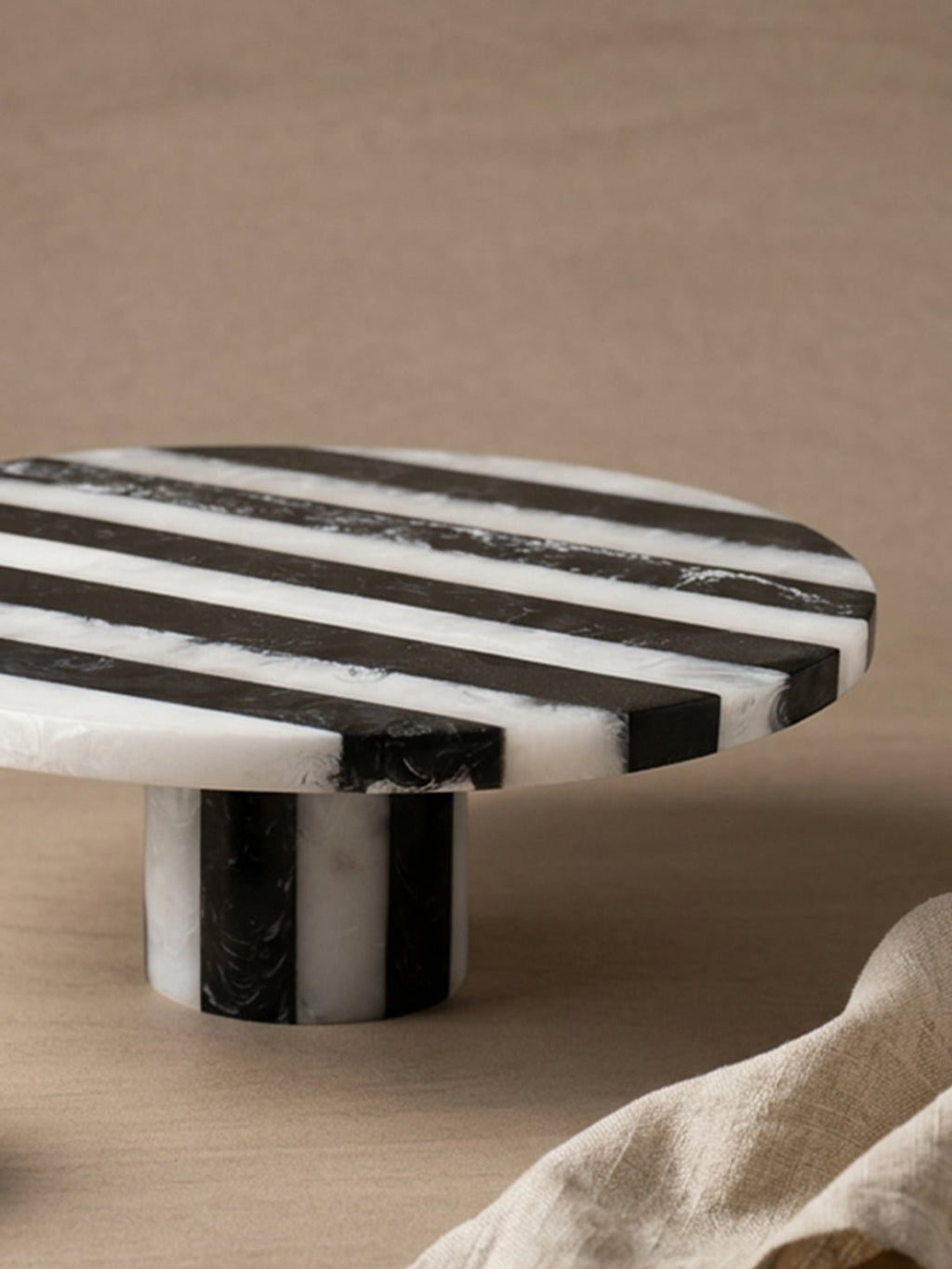 Modern Monochrome Striped Cake Stand - The Golden Theory