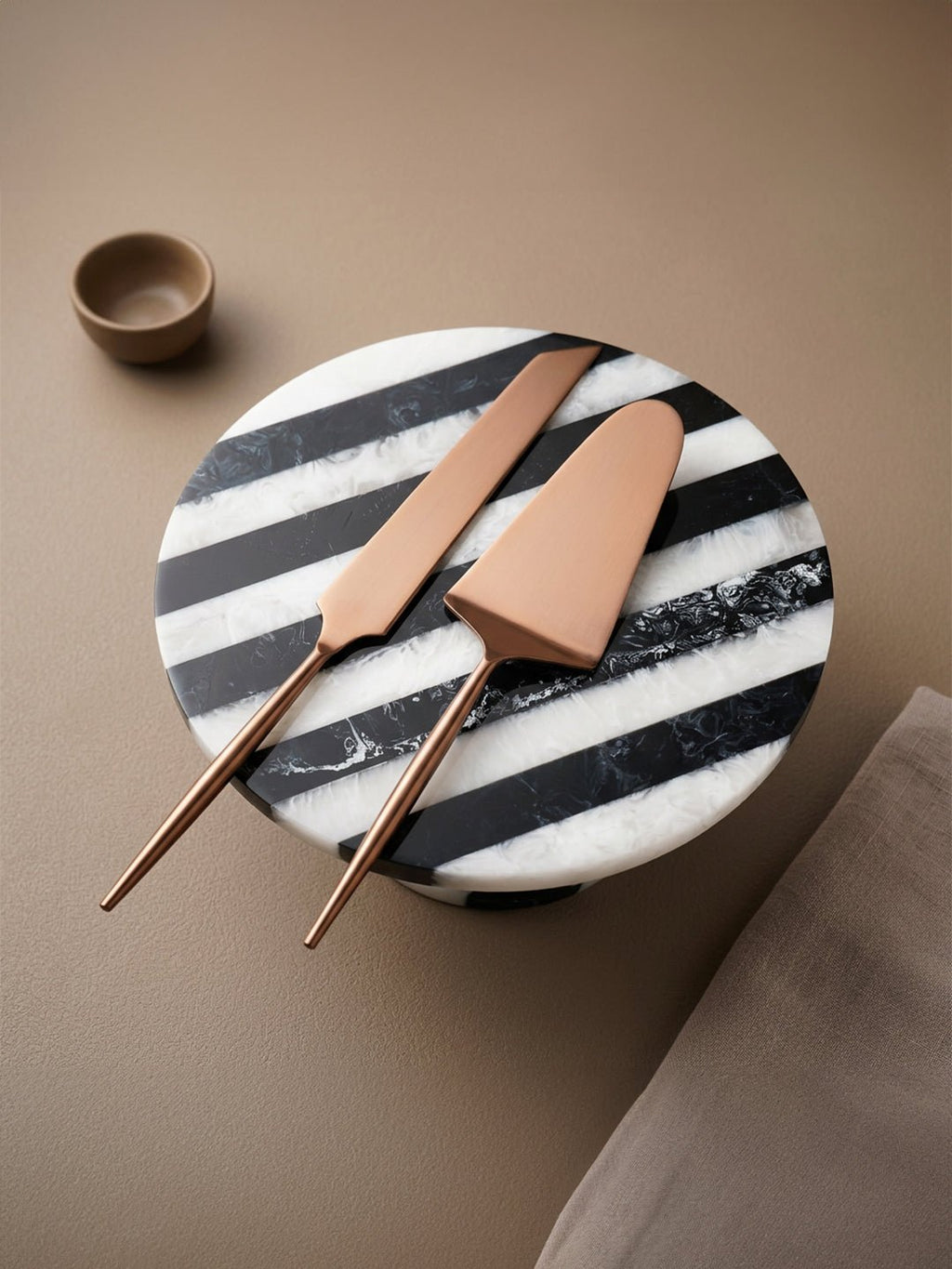 Modern Rose Gold Cake Server Set of 2 - The Golden Theory