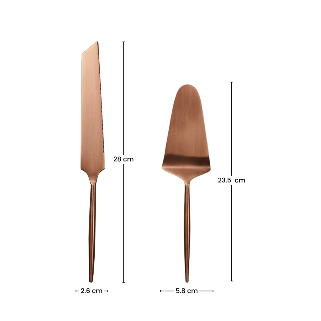 Modern Rose Gold Cake Server Set of 2 - The Golden Theory